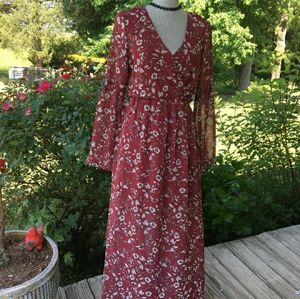 As You Wish Boho Prairie Maxi Dress Also great for fall colors